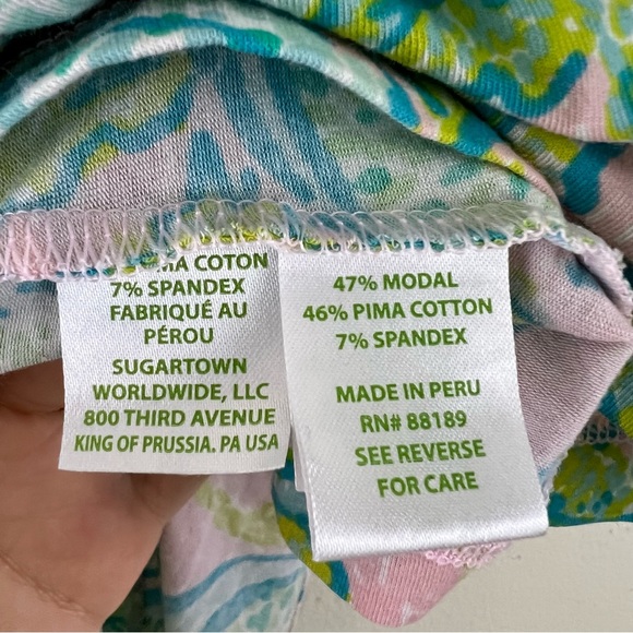 Lilly Pulitzer Kristin Vitamin Sea Pima Cotton Modal Blend Cross-back Tank Top - Picture 10 of 10